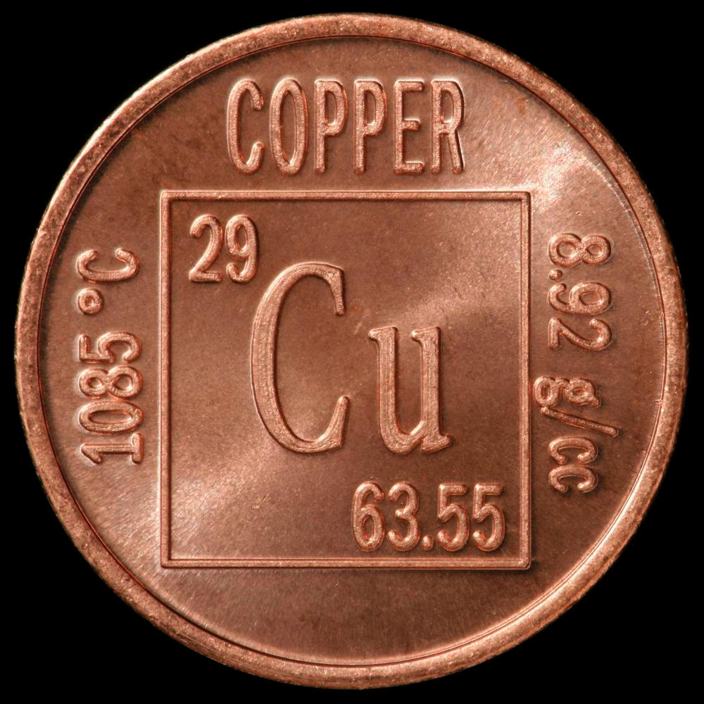 Element Coin A Sample Of The Element Copper In The Periodic Table