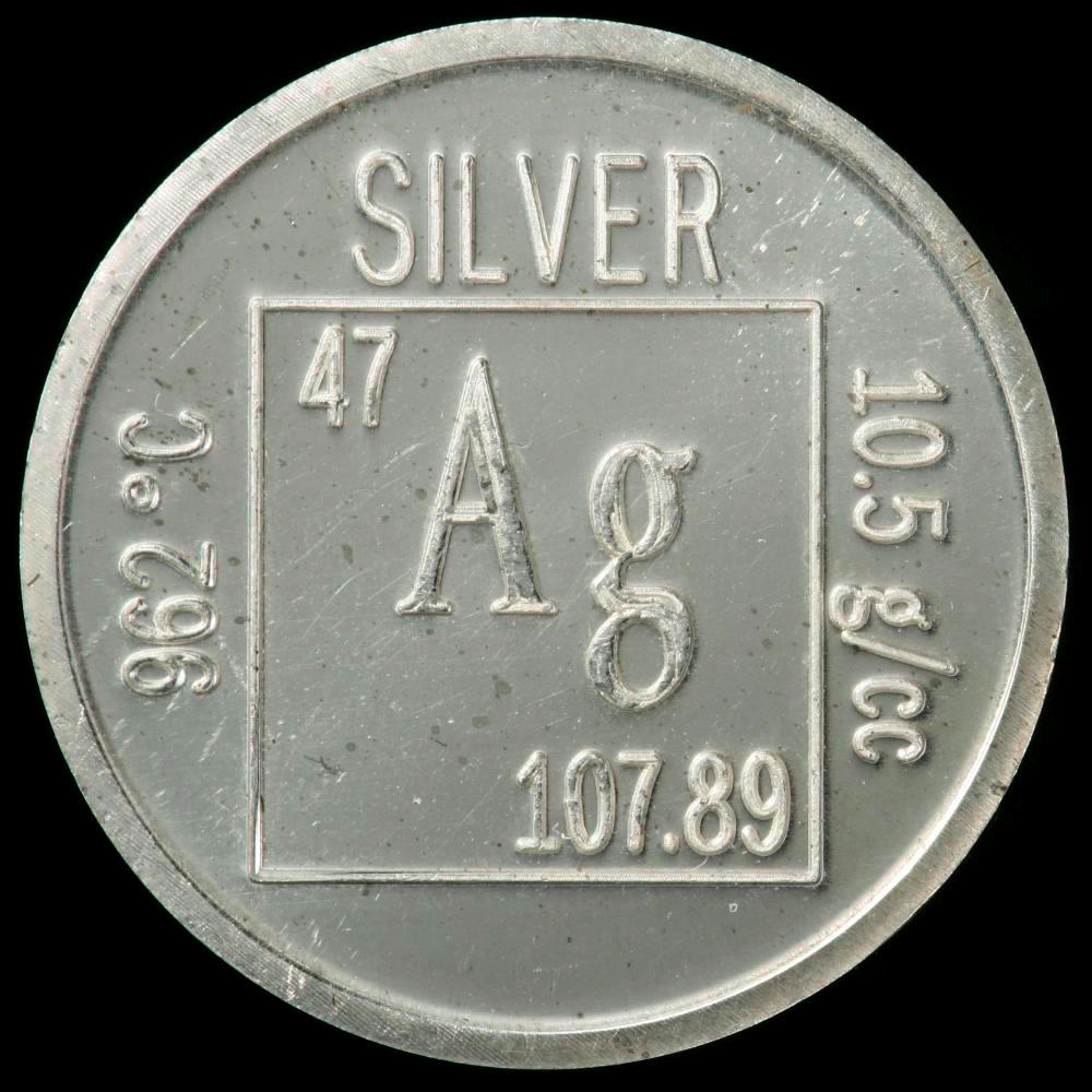 Element Coin A Sample Of The Element Silver In The Periodic Table