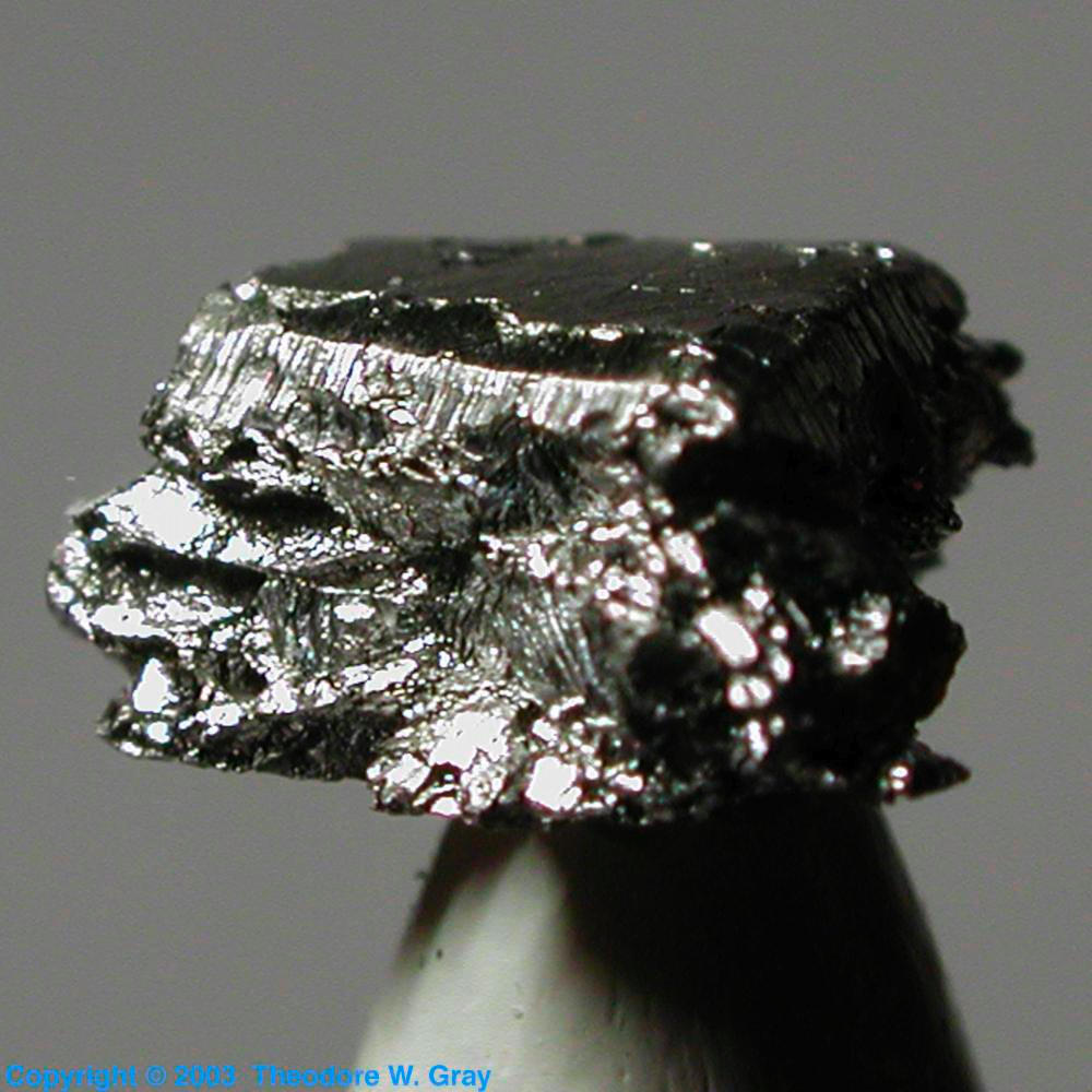 Real iridium, a sample of the element Iridium in the Periodic Table