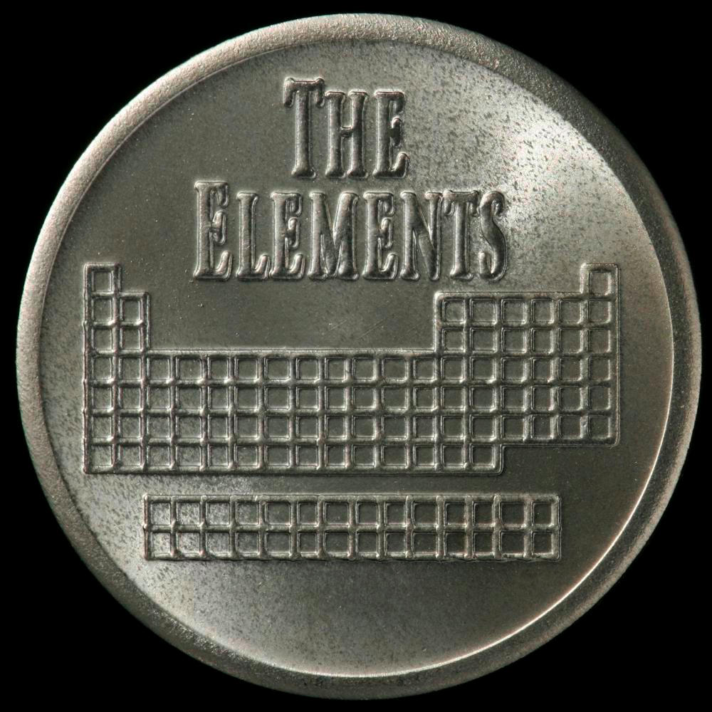 Element coin, a sample of the element Titanium in the Periodic Table