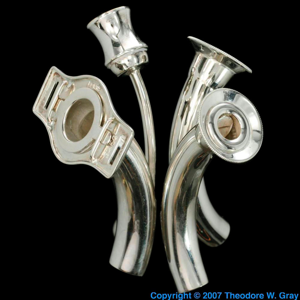 Silver tracheostomy tube, a sample of the element Silver in the ...