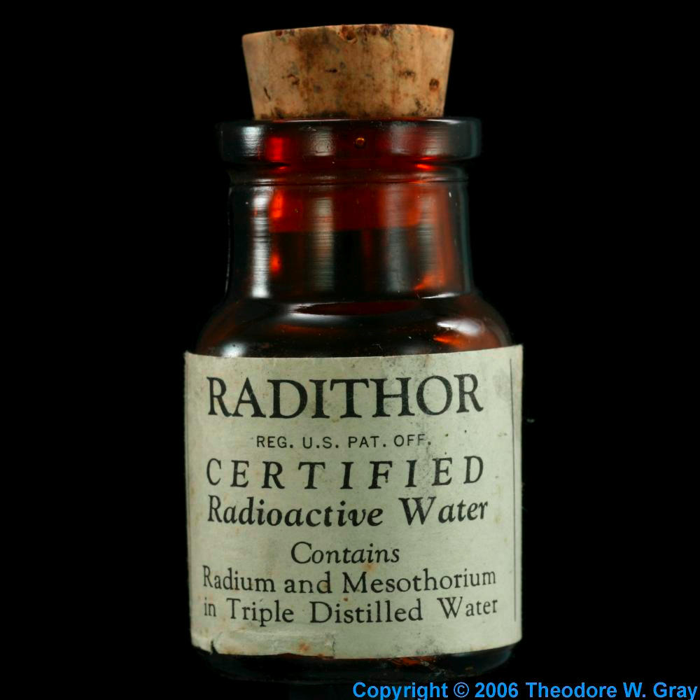 Bottle of Radithor, a sample of the element Thorium in the