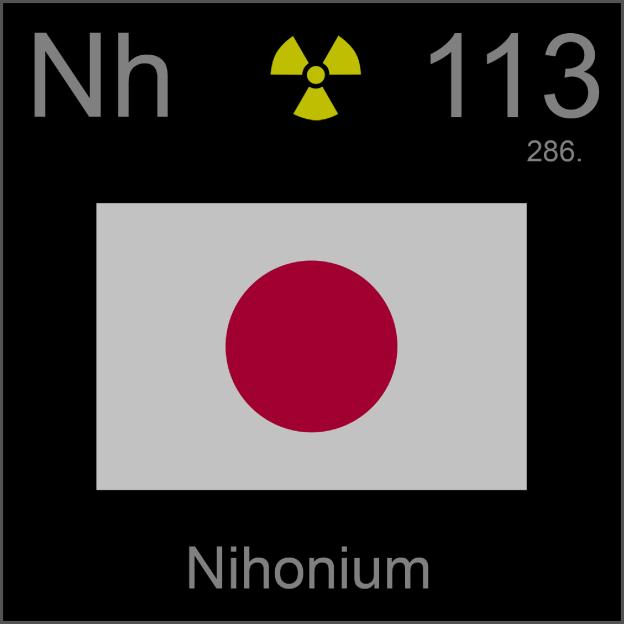 Sample of the element Ununtrium in the Periodic Table