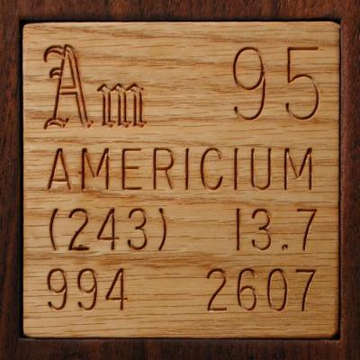 Sample of the element Americium in the Periodic Table